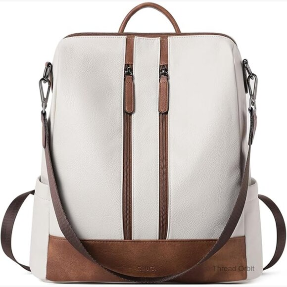 Large Convertible Leather Backpack Purse for Travel College Everyday Use main image 7